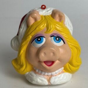 Miss Piggy Christmas Ornament Santa Hat Muppet Show Holiday Decor